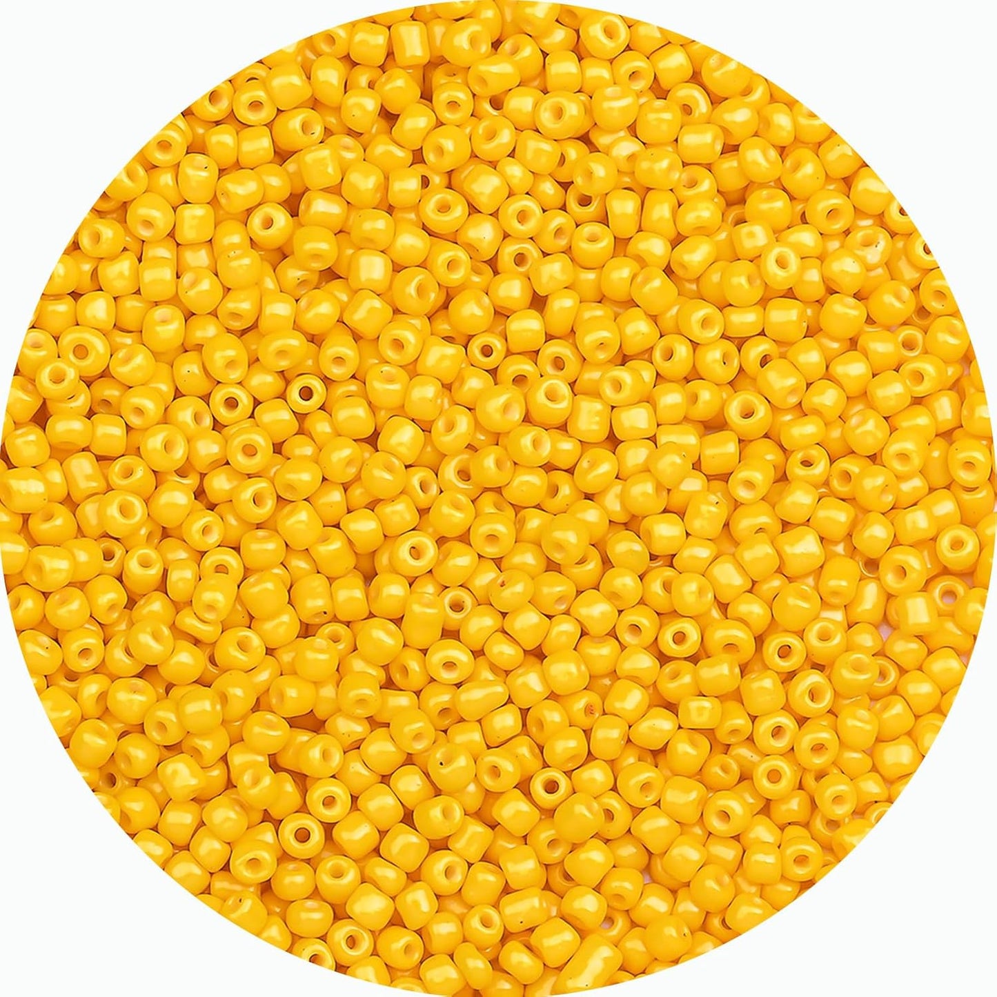 8/0 Glass Seed Beads Bulk, Orange-Yellow 3mm Tiny Round Craft Seed Bead, Small Mini Pony Beads for Jewelry Making Bracelet Necklace Wrist Beading Weaving Supplies, 2500pcs