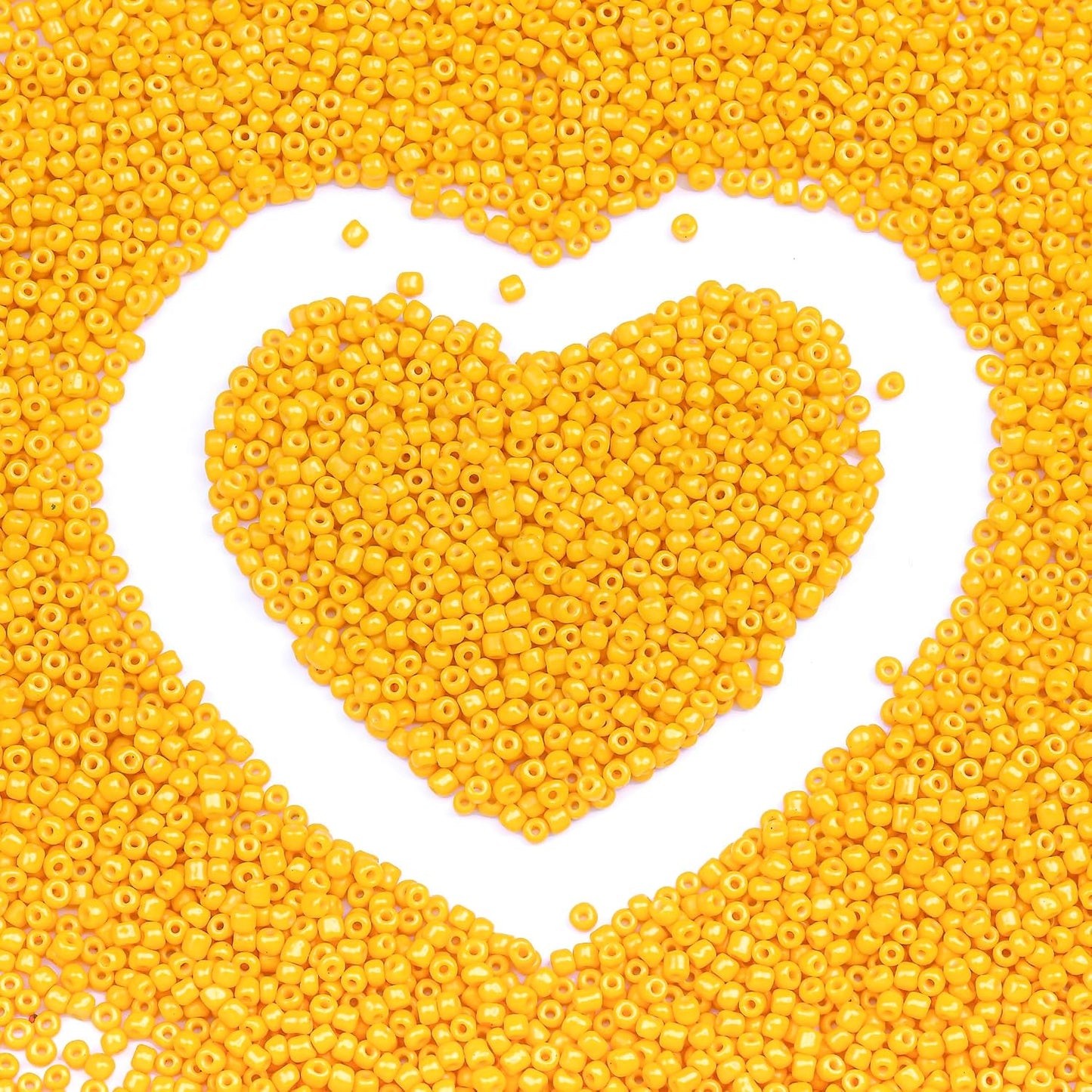 8/0 Glass Seed Beads Bulk, Orange-Yellow 3mm Tiny Round Craft Seed Bead, Small Mini Pony Beads for Jewelry Making Bracelet Necklace Wrist Beading Weaving Supplies, 2500pcs
