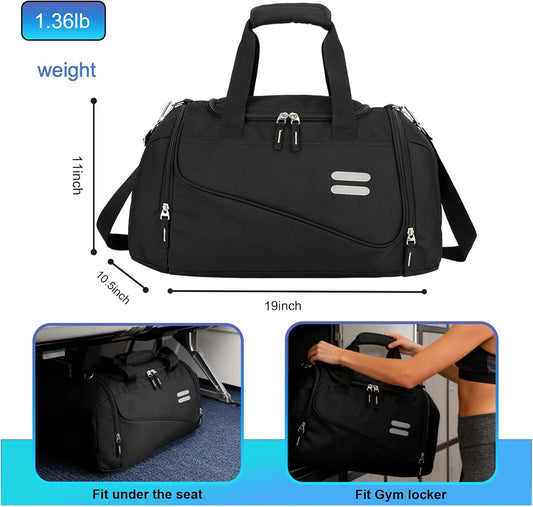 Gym Bag for Men & Women - 35L Duffel Bag with Shoe Compartment, Weekender Water Resistant Sports Duffle Bag for Travel, Fitness & Workouts, Medium