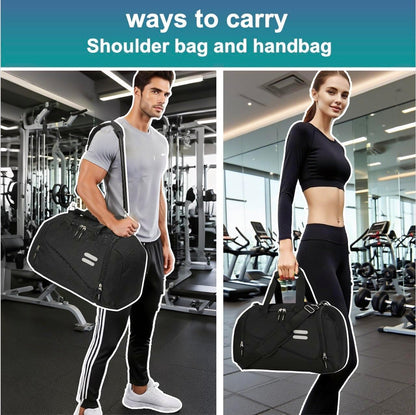 Gym Bag for Men & Women - 35L Duffel Bag with Shoe Compartment, Weekender Water Resistant Sports Duffle Bag for Travel, Fitness & Workouts, Medium