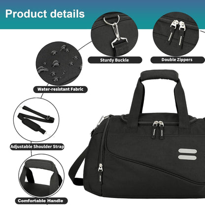 Gym Bag for Men & Women - 35L Duffel Bag with Shoe Compartment, Weekender Water Resistant Sports Duffle Bag for Travel, Fitness & Workouts, Medium