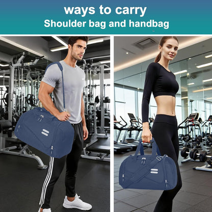 Gym Bag for Men & Women - 35L Duffel Bag with Shoe Compartment, Weekender Water Resistant Sports Duffle Bag for Travel, Fitness & Workouts, Medium