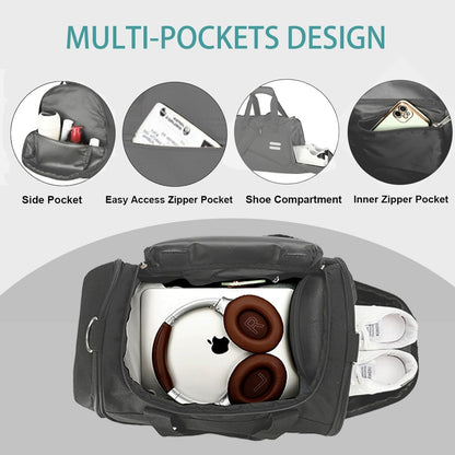 Gym Bag for Men & Women - 35L Duffel Bag with Shoe Compartment, Weekender Water Resistant Sports Duffle Bag for Travel, Fitness & Workouts, Medium