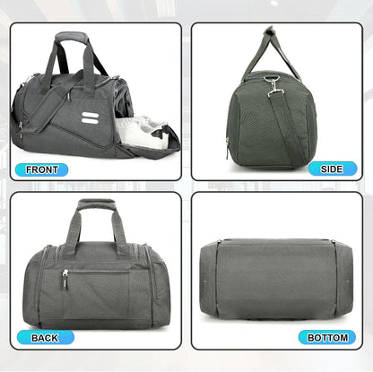 Gym Bag for Men & Women - 35L Duffel Bag with Shoe Compartment, Weekender Water Resistant Sports Duffle Bag for Travel, Fitness & Workouts, Medium
