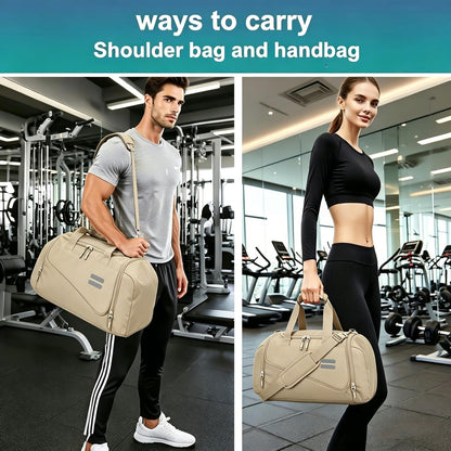 Gym Bag for Men & Women - 35L Duffel Bag with Shoe Compartment, Weekender Water Resistant Sports Duffle Bag for Travel, Fitness & Workouts, Medium