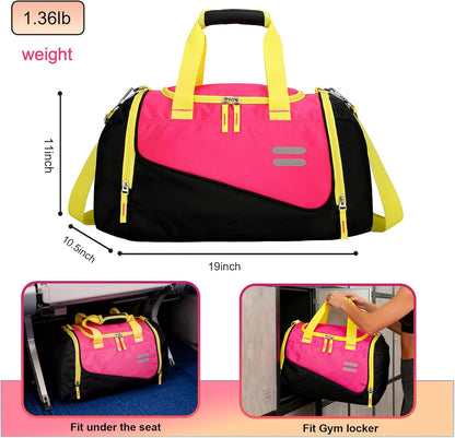 Gym Bag for Men & Women - 35L Duffel Bag with Shoe Compartment, Weekender Water Resistant Sports Duffle Bag for Travel, Fitness & Workouts, Medium