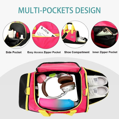 Gym Bag for Men & Women - 35L Duffel Bag with Shoe Compartment, Weekender Water Resistant Sports Duffle Bag for Travel, Fitness & Workouts, Medium