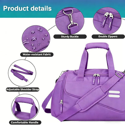 Gym Bag for Men & Women - 35L Duffel Bag with Shoe Compartment, Weekender Water Resistant Sports Duffle Bag for Travel, Fitness & Workouts, Medium