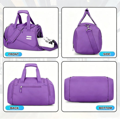 Gym Bag for Men & Women - 35L Duffel Bag with Shoe Compartment, Weekender Water Resistant Sports Duffle Bag for Travel, Fitness & Workouts, Medium