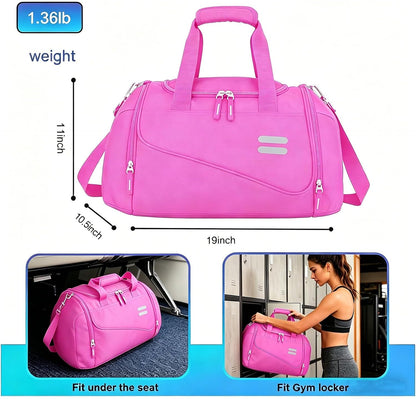 Gym Bag for Men & Women - 35L Duffel Bag with Shoe Compartment, Weekender Water Resistant Sports Duffle Bag for Travel, Fitness & Workouts, Medium