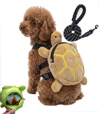 Cute Turtle Design Backpack for Pets,Cute Turtle Dog Backpack Harness,Pet Traction Chest Bag Animal Carrier for Traveling，Yellow