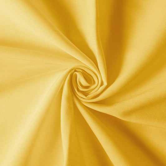 Cotton Polyester Broadcloth Fabric 57" Wide by The Yard Soft, Lightweight & Breathable Material for Sewing, Lining, Curtains, Bedding & DIY Projects (Yellow, 1 Yard)