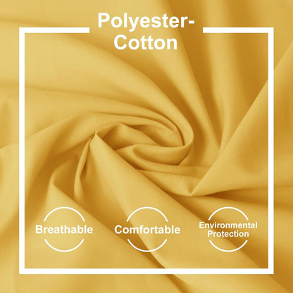 Cotton Polyester Broadcloth Fabric 57" Wide by The Yard Soft, Lightweight & Breathable Material for Sewing, Lining, Curtains, Bedding & DIY Projects (Yellow, 1 Yard)