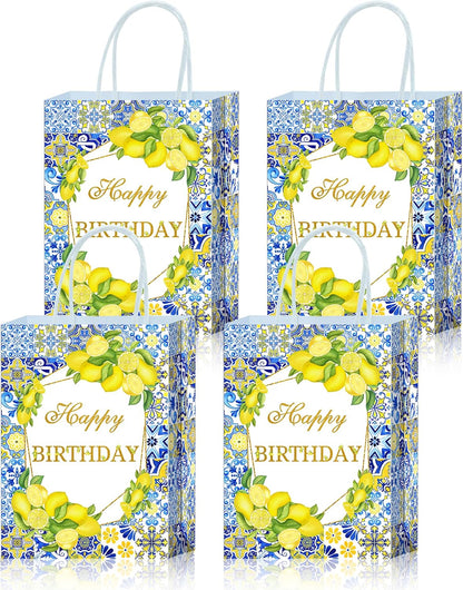 16 Pcs Lemon Birthday Party Favor Gift Goodie Bags for Capri Lemon Amalfi Coast Party Decorations