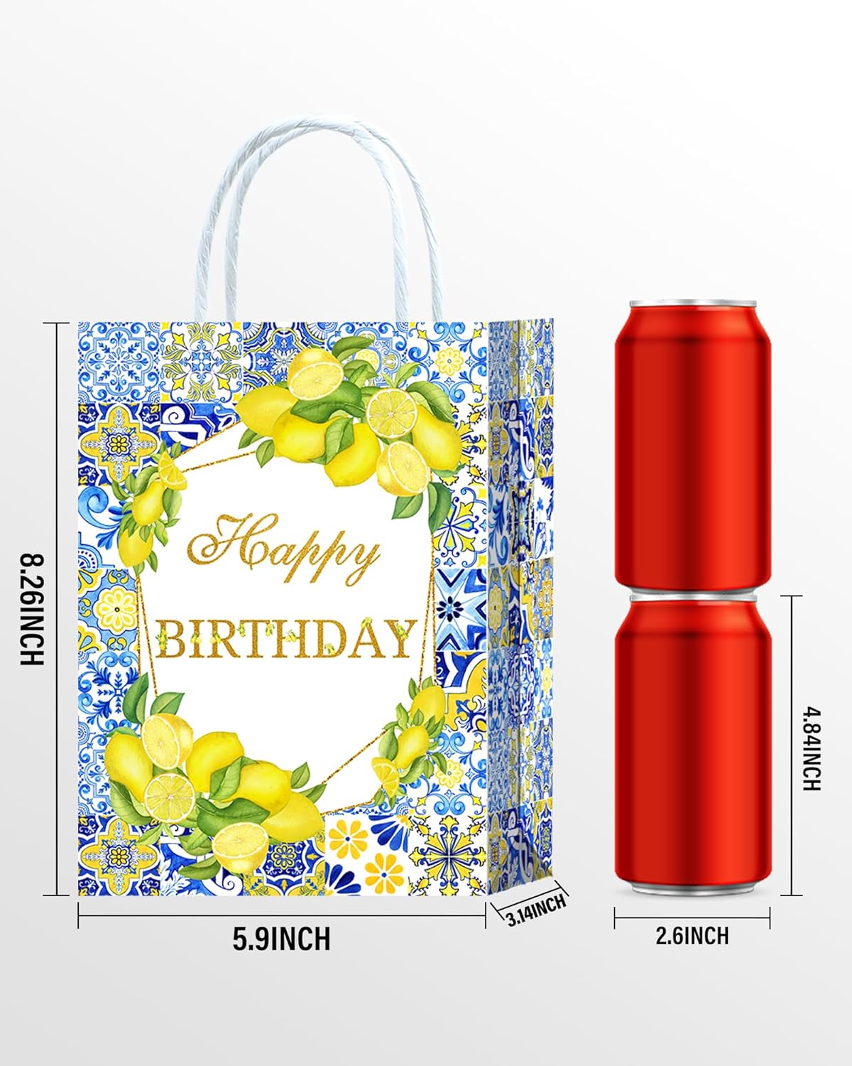16 Pcs Lemon Birthday Party Favor Gift Goodie Bags for Capri Lemon Amalfi Coast Party Decorations