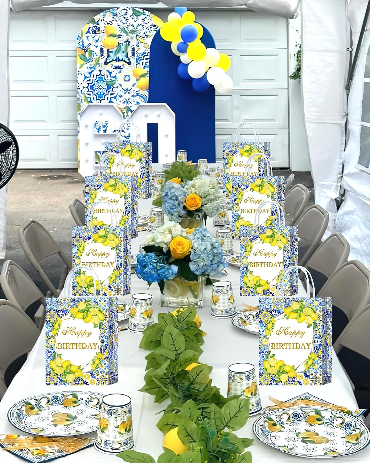16 Pcs Lemon Birthday Party Favor Gift Goodie Bags for Capri Lemon Amalfi Coast Party Decorations