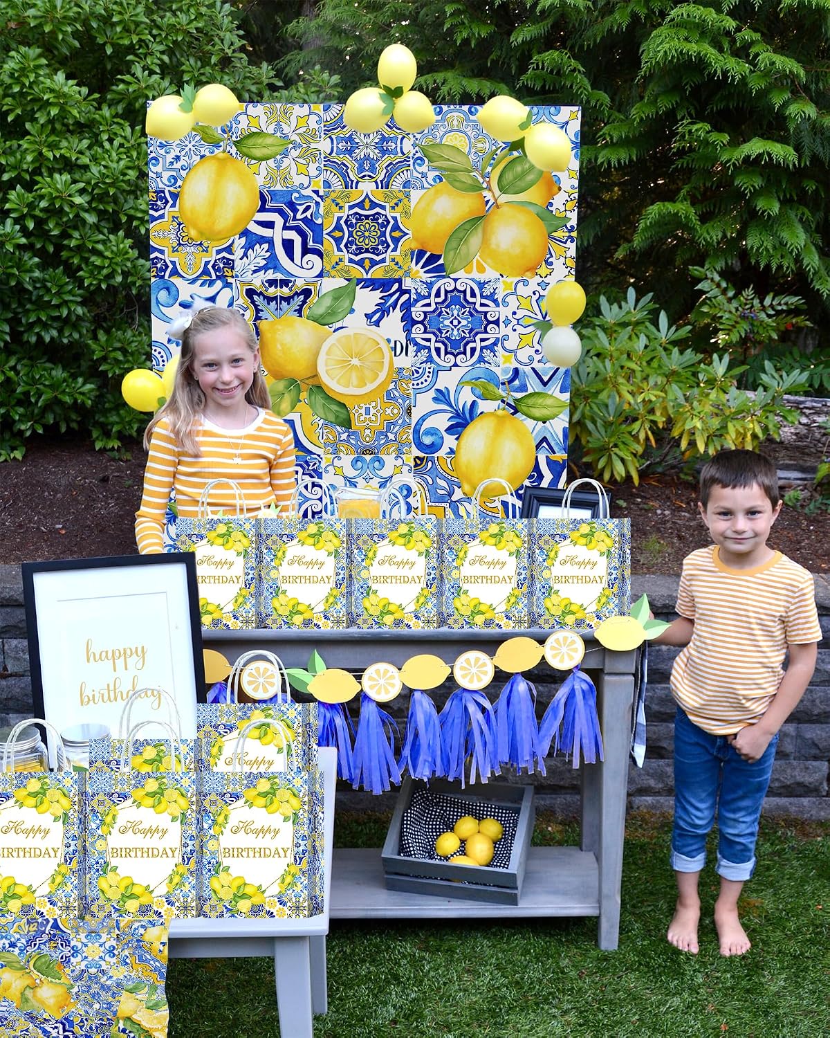 16 Pcs Lemon Birthday Party Favor Gift Goodie Bags for Capri Lemon Amalfi Coast Party Decorations