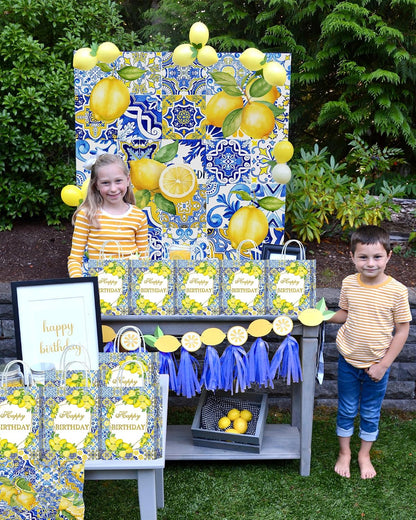 16 Pcs Lemon Birthday Party Favor Gift Goodie Bags for Capri Lemon Amalfi Coast Party Decorations