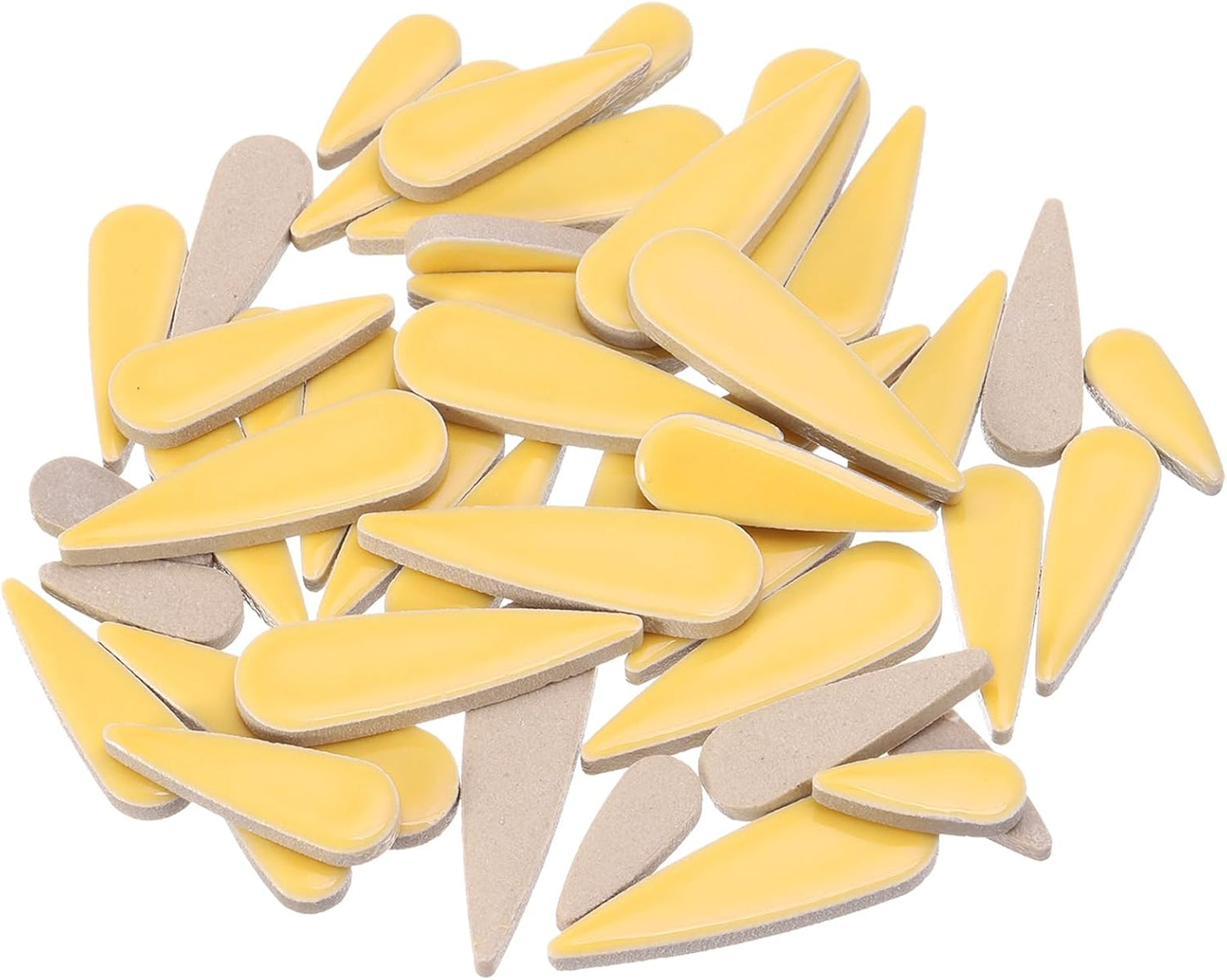 Petal Mosaic Tiles for Crafts 100g Tear Drop Porcelain Mosaic Tiles for Mosaic Art Projects and Outdoor Decorations Yellow