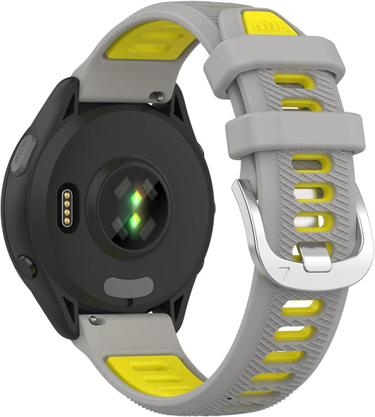for Garmin Venu 3S Bands,18mm Double Color Soft Silicone Replacement Strap for Garmin Forerunner 265S 255S/Vivoactive 4S