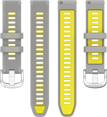 for Garmin Venu 3S Bands,18mm Double Color Soft Silicone Replacement Strap for Garmin Forerunner 265S 255S/Vivoactive 4S