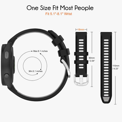 for Garmin Venu 3S Bands,18mm Double Color Soft Silicone Replacement Strap for Garmin Forerunner 265S 255S/Vivoactive 4S