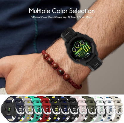 for Garmin Venu 3S Bands,18mm Double Color Soft Silicone Replacement Strap for Garmin Forerunner 265S 255S/Vivoactive 4S