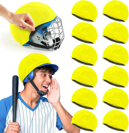 12Pcs Football Helmet Covers Bright Colors Scrimmage Helmet Cap with Anti Slip Strips for Youth Adult Football Practice Hockey Lacrosse Training Accessories