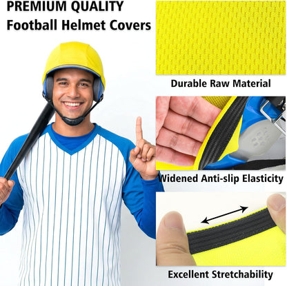 12Pcs Football Helmet Covers Bright Colors Scrimmage Helmet Cap with Anti Slip Strips for Youth Adult Football Practice Hockey Lacrosse Training Accessories