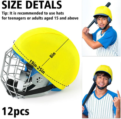 12Pcs Football Helmet Covers Bright Colors Scrimmage Helmet Cap with Anti Slip Strips for Youth Adult Football Practice Hockey Lacrosse Training Accessories