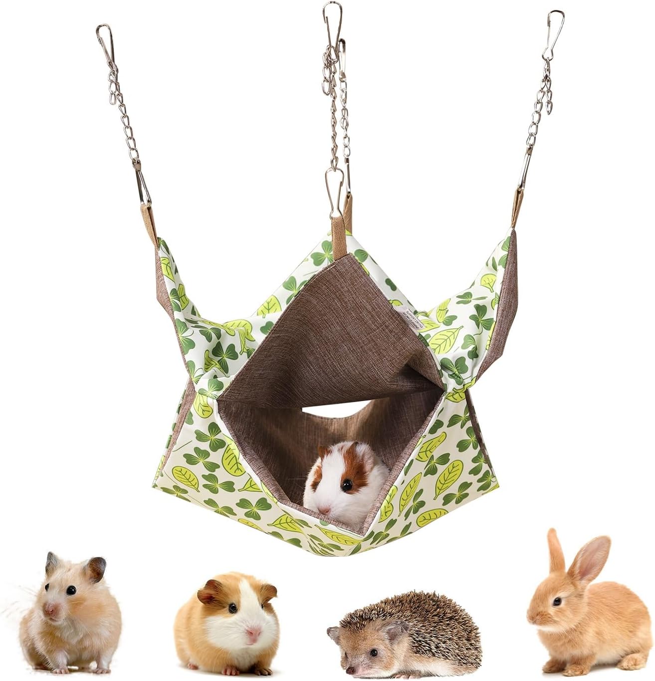 Guinea Pig Bunk Hammock Hamsters Bed Rabbit Hideout Breathable Washable Comfortable Large Opening Cage Accessories Small Pet Bed 3 Sizes for Ferret Sugar Glider (Yellow, Small)