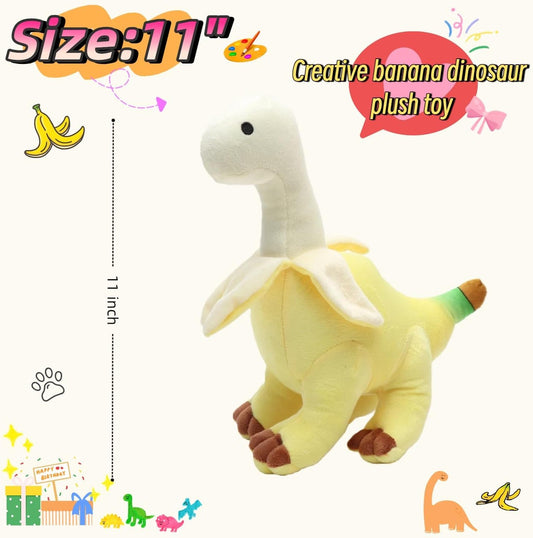 11'' Banana Dinosaur Plush Toy, Yellow Dinosur Stuffed Animal, Soft and Creative Design, Perfect Present for Kids and Friends, Ideal Present for Birthdays, Christmas, Children's Day