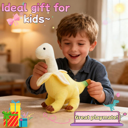 11'' Banana Dinosaur Plush Toy, Yellow Dinosur Stuffed Animal, Soft and Creative Design, Perfect Present for Kids and Friends, Ideal Present for Birthdays, Christmas, Children's Day