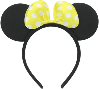 24Pcs Mouse Costume Deluxe Fabric Ears Headband Polka Dots Bow Hairs Accessories Headwear Party Favors Decorations