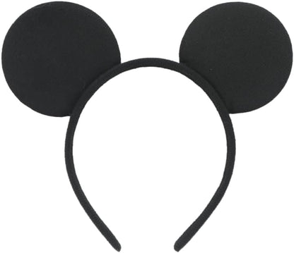 24Pcs Mouse Costume Deluxe Fabric Ears Headband Polka Dots Bow Hairs Accessories Headwear Party Favors Decorations
