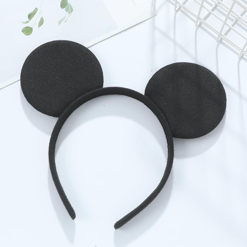 24Pcs Mouse Costume Deluxe Fabric Ears Headband Polka Dots Bow Hairs Accessories Headwear Party Favors Decorations