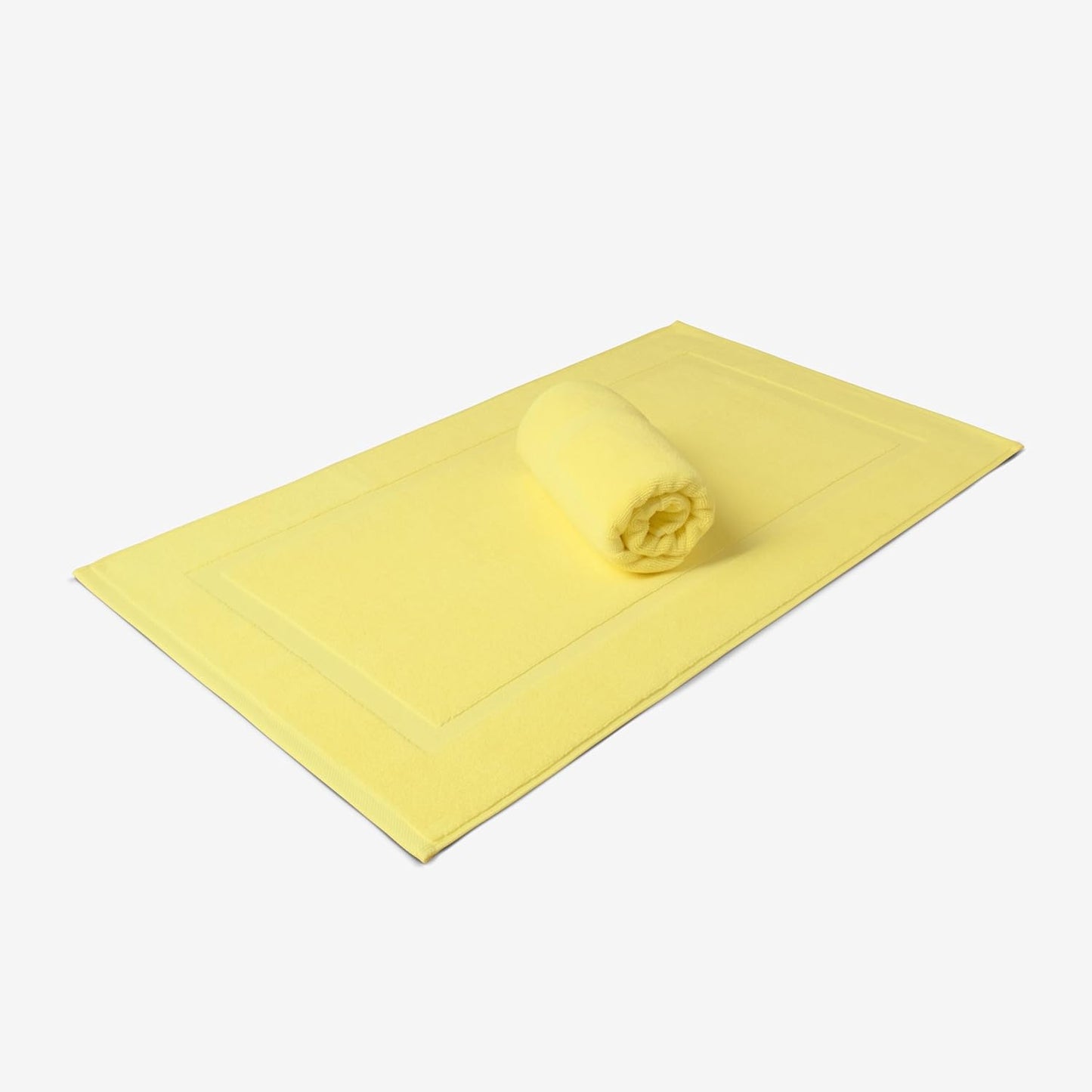 100% Turkish Cotton Bath Mat Set 2-Piece - 20x34 inch, Hotel & Spa Collection, Soft, Absorbent, Long Lasting, Durable Bathroom Rugs | Made in Turkey (Yellow, 2 Bath Mats)