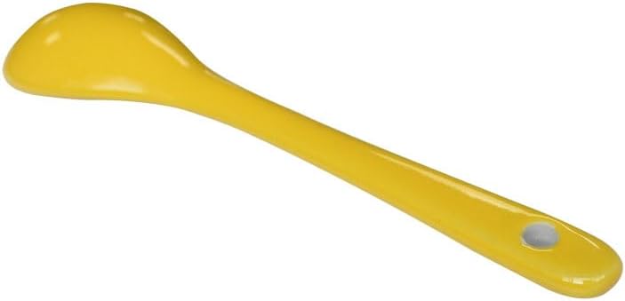 Yellow 10 pcs Porcelain Egg Spoons Ceramic Spoons 4.7 inch Coffee Dessert Yogurt Tea Milky Tea
