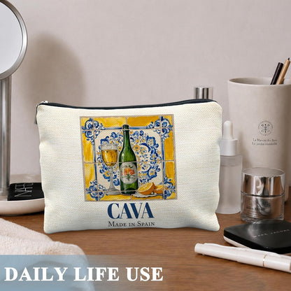 Italian Lemons Makeup Bags Travel Lemon Purse Italian Gifts for Women | Lemon Purse，Blue and Yellow Spanish Wine Lover Makeup Bag Gifts,Birthday Gifts for Women Lemon Lover Travel Pouch