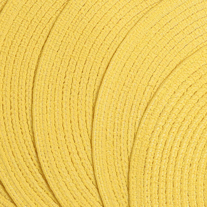 Round Braided Placemats Set of 4 Washable Kitchen Table Place Mats Doilies Table Mats for Home Wedding Party Dining Table Decor (Yellow, 4)
