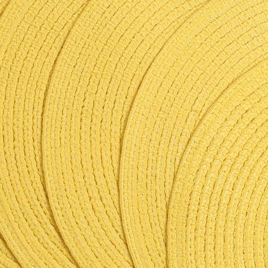 Round Braided Placemats Set of 4 Washable Kitchen Table Place Mats Doilies Table Mats for Home Wedding Party Dining Table Decor (Yellow, 4)