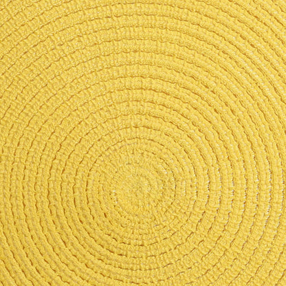 Round Braided Placemats Set of 4 Washable Kitchen Table Place Mats Doilies Table Mats for Home Wedding Party Dining Table Decor (Yellow, 4)