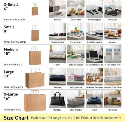 25 Pack Yellow Gift Bags with Handles – 8x4.5x10 Medium Bags for Shopping, Retail, DIY, Wedding, Party Favors & Special Occasions