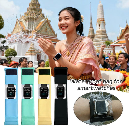 Smartwatch Protector Case, Waterproof Bag for Swimming and Diving, PVC Touch Screen Protective Case (Yellow)