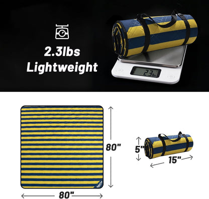 Picnic Blanket 80"x80" – Extra Large Waterproof Outdoor Blanket for Beach, Park, Grass, Lawn, Camping, Sandproof Mat, Foldable & Portable, Ideal Wedding Registry & Family Travel Accessory