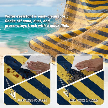 Picnic Blanket 80"x80" – Extra Large Waterproof Outdoor Blanket for Beach, Park, Grass, Lawn, Camping, Sandproof Mat, Foldable & Portable, Ideal Wedding Registry & Family Travel Accessory