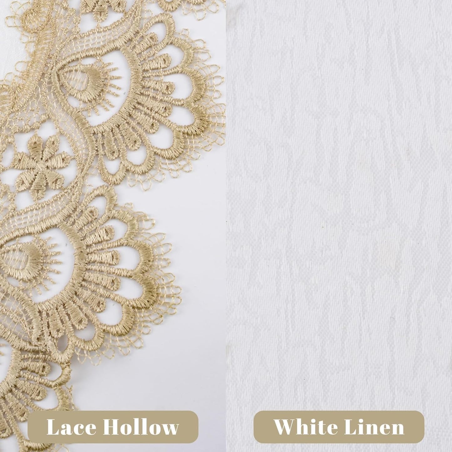 Polyester Ellipses Table Cover with Lace Trim, Light Yellow Lace Dustproof Home Festival Table Cloth for Dining Room Kitchen, 30 * 45cm