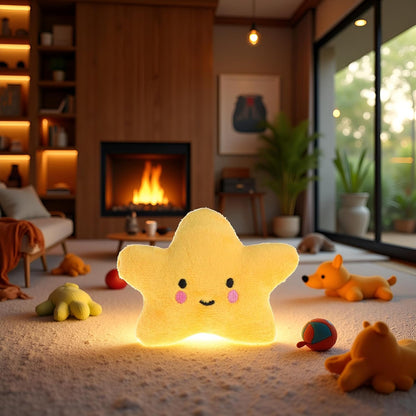 Yellow Star Plush Pet Dog Toys Cute Squeaky Toy for Interactive Toy Dog Chew Toy for Pet Dog Puppy Training Playing, Squeak