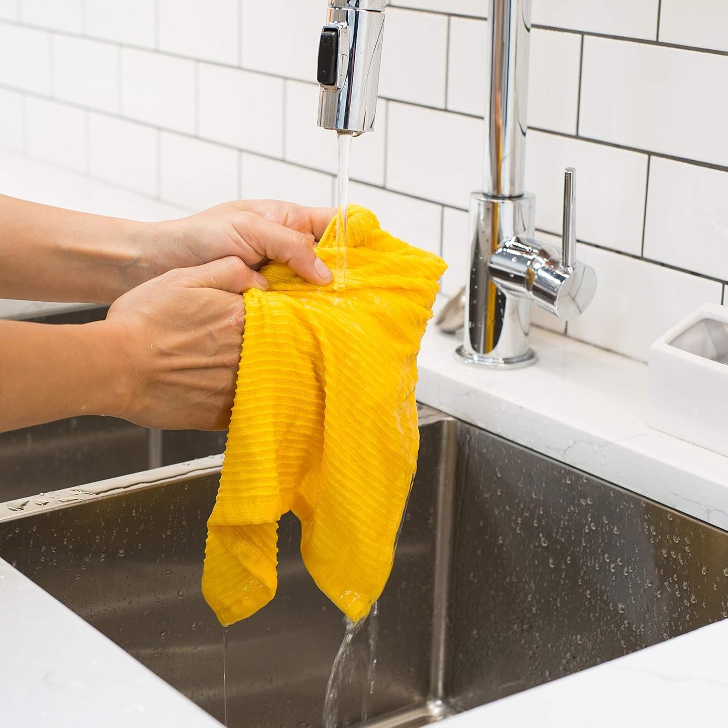 Ripple Kitchen Dishcloth Lemon 13 x 13in Set of 4