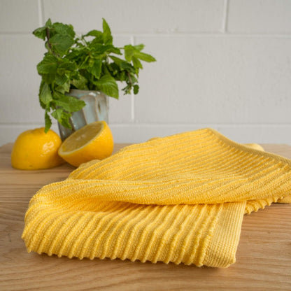 Ripple Kitchen Dishcloth Lemon 13 x 13in Set of 4
